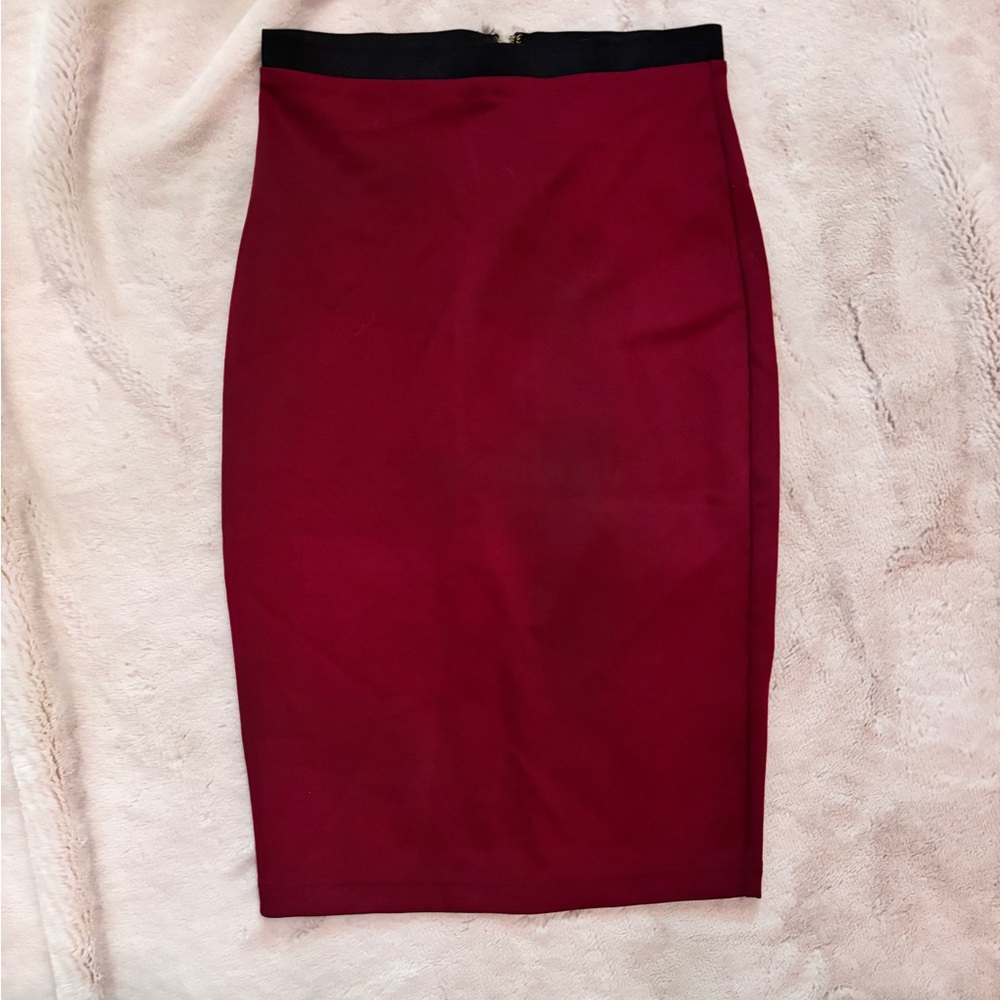 Forever 21 Burgundy Pencil Skirt